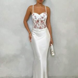 Glamine Camisole à bretelles femme en dentelle florale, sexy