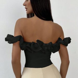 Aloruh Combinaison élégante dos-nu en tulle en une seule pièce, convient pour le mariage, les trajets, les rendez-vous, les vacances