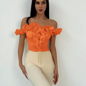 Aloruh Combinaison élégante dos-nu en tulle en une seule pièce, convient pour le mariage, les trajets, les rendez-vous, les vacances