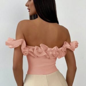 Aloruh Combinaison élégante dos-nu en tulle en une seule pièce, convient pour le mariage, les trajets, les rendez-vous, les vacances