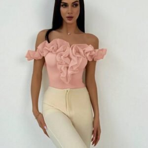 Aloruh Combinaison élégante dos-nu en tulle en une seule pièce, convient pour le mariage, les trajets, les rendez-vous, les vacances