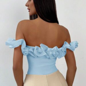 Aloruh Combinaison élégante dos-nu en tulle en une seule pièce, convient pour le mariage, les trajets, les rendez-vous, les vacances