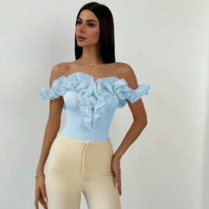 Aloruh Combinaison élégante dos-nu en tulle en une seule pièce, convient pour le mariage, les trajets, les rendez-vous, les vacances