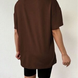 VaVaBold T-shirt ample à épaules tombantes avec imprimé lettrage. Hauts graphiques pour femmes