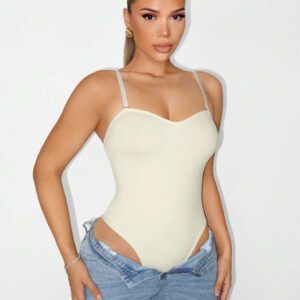 Sirith Body femme de printemps et d'été avec intérieur et extérieur simple, avec maintien du corps, bretelles amovibles