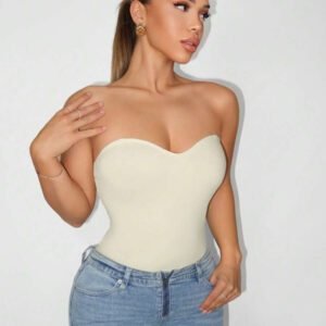 Sirith Body femme de printemps et d'été avec intérieur et extérieur simple, avec maintien du corps, bretelles amovibles