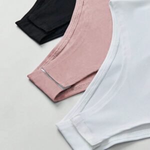 Flirla Body à manches courtes de couleur unie pour femme pour le printemps et l été