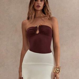 Glamine Body femme unicolore style haltère, style d'été sexy