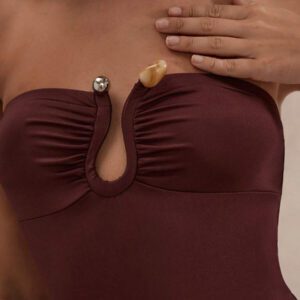 Glamine Body femme unicolore style haltère, style d'été sexy