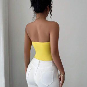 Elenzga Body sexy dos nu, tenue d'été sans manches pour la plage et la villégiature