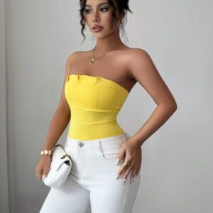 Elenzga Body sexy dos nu, tenue d'été sans manches pour la plage et la villégiature