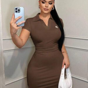 SHEIN SXY Collared Simple Casual Business Embroidered Dress, Women Short Dresses Summer, Women S Clothes, Women Summer Clothing, Women Casual Dress,Summer Dresses For Women,Business Casual Woman,Going Out Tops Women,Old Money,Teacher Outfits For Women, White Mini Dress, White Polo Dress, White Bodycon Dress,Teacher