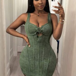Slaydiva Summer New Easter Nashville Party Date Attending Banquet Casual Daily Street Outfit All-Match Versatile Leisure Cruise Travel Beach Sunbathing Vest/Slip Dress Tie Front Simple Casual Women