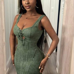 Slaydiva Summer New Easter Nashville Party Date Attending Banquet Casual Daily Street Outfit All-Match Versatile Leisure Cruise Travel Beach Sunbathing Vest/Slip Dress Tie Front Simple Casual Women