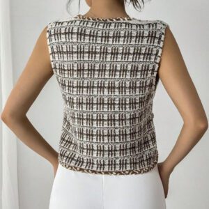 Chiquease Women's V-Neck Sleeveless Knitted Cardigan Vest