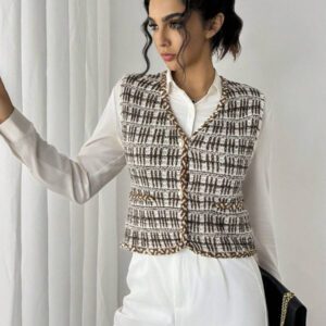 Chiquease Women's V-Neck Sleeveless Knitted Cardigan Vest