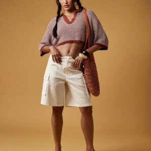MISSGUIDED Retro Collegiate Style Striped Crop Knit Top Fall Aesthetic Wide Sleeve Collared Pullover Autumn Preppy Fashion Short Sweater