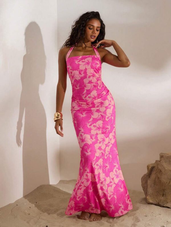 Opulessa Knitted Print Bodycon Maxi Halter Dress For Women,Vacation Style,Knitted Graphic Printed,Casaul Summer Vacation Outfits Woman,Bohemia Beach Vacation Outfits,Boho Chic,Holiday Festival Outfits,Beach Outfits For Woman,Summer Outfits For Women,Graduation Outfit,Birthday Outfits For Women,Beach Essentials,Airport Outfit For Women,4th Of July Women,Club Outfit,Country Outfits Women,European Summer,Tea Party Dress,Birthday Dress,Summer Sun Dress,Summer Dresses For Women – Image 5