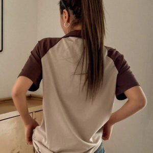 DAZY Women's Casual School Back Graphic Short Sleeve T-Shirt Summer