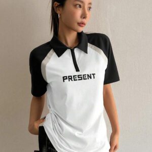DAZY Women's Casual School Back Graphic Short Sleeve T-Shirt Summer