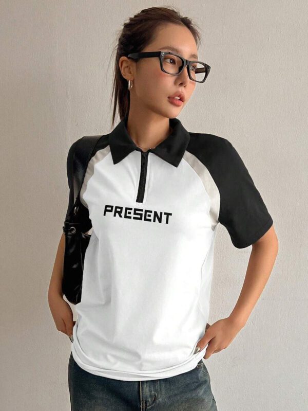 DAZY Women's Casual School Back Graphic Short Sleeve T-Shirt Summer – Image 12