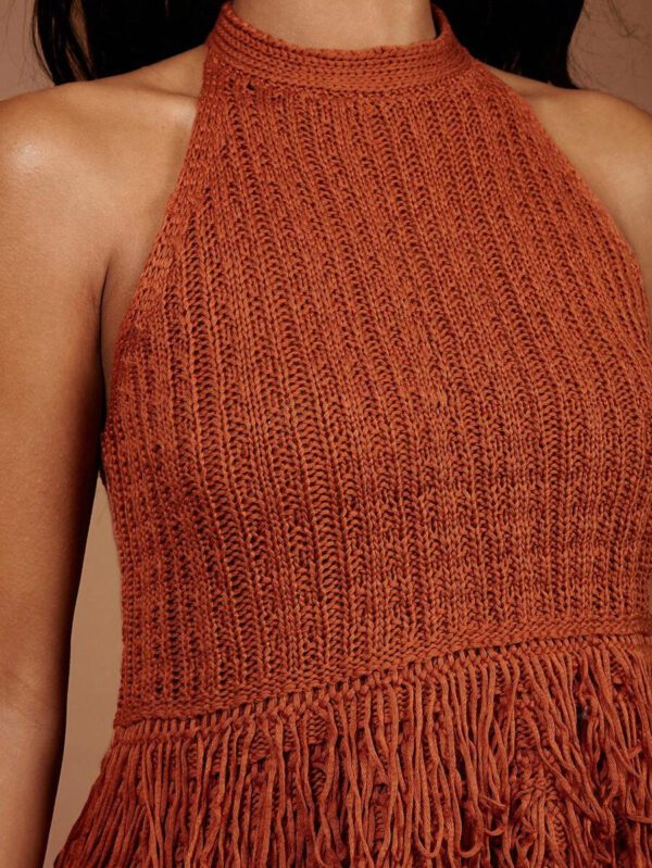 COSMINA Women Sleeveless Solid Color Knitted Top, Fashionable For Summer – Image 8