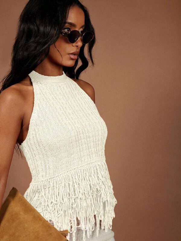 COSMINA Women Sleeveless Solid Color Knitted Top, Fashionable For Summer – Image 13