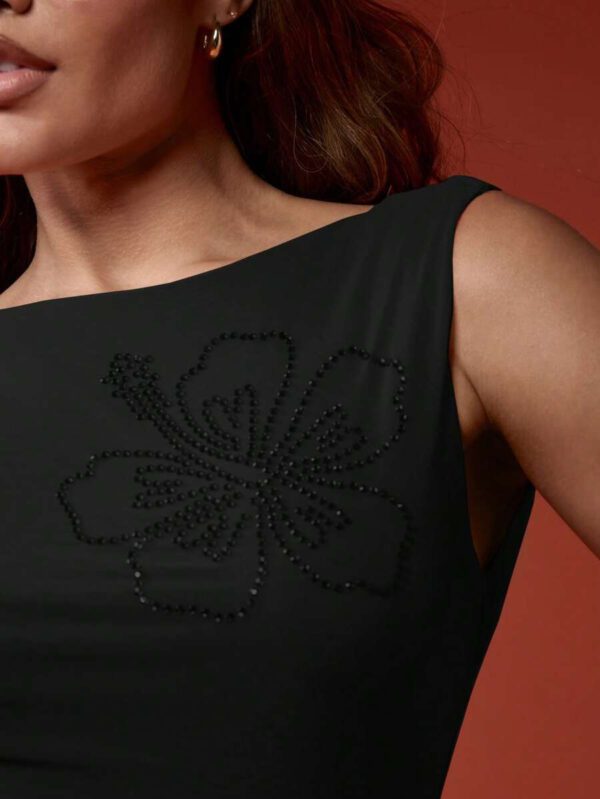 MISSGUIDED Sleeveless Rhinestone Hibiscus Tank Summer Beachwear Yoga Athletic Dance Studio Flow Crop Top Workout Fashion – Image 9