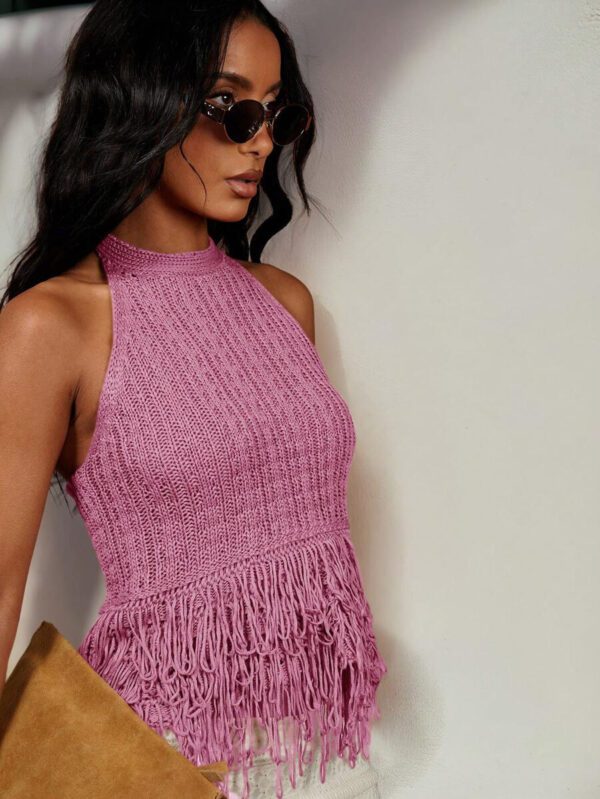 COSMINA Women Sleeveless Solid Color Knitted Top, Fashionable For Summer – Image 21