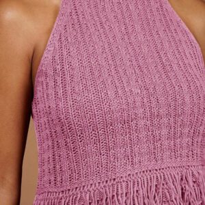 COSMINA Women Sleeveless Solid Color Knitted Top, Fashionable For Summer