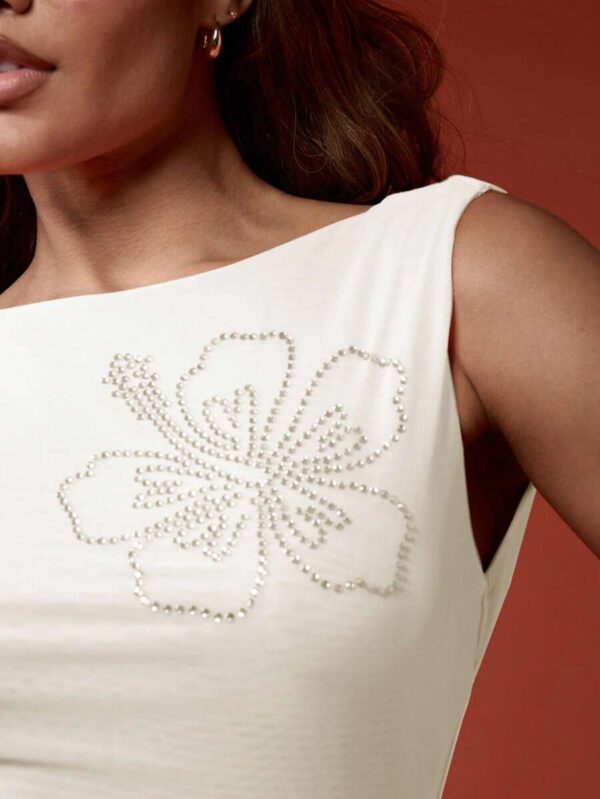 MISSGUIDED Sleeveless Rhinestone Hibiscus Tank Summer Beachwear Yoga Athletic Dance Studio Flow Crop Top Workout Fashion – Image 21