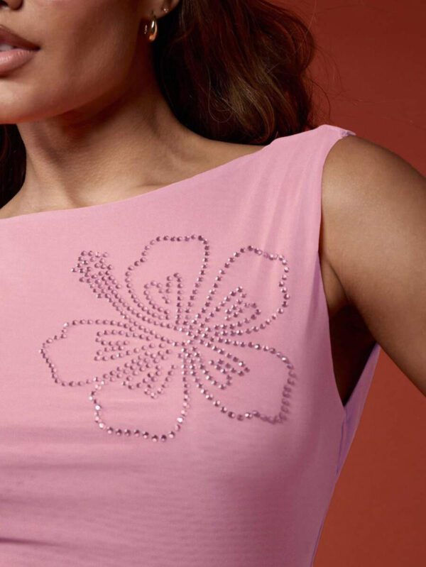 MISSGUIDED Sleeveless Rhinestone Hibiscus Tank Summer Beachwear Yoga Athletic Dance Studio Flow Crop Top Workout Fashion – Image 31