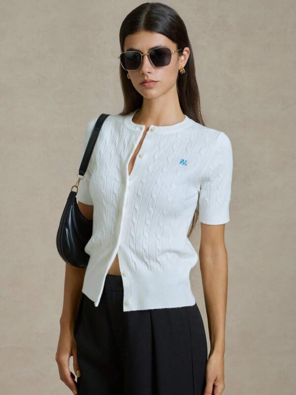Briarwyn Femmes Été Décontracté Manches Courtes Tricot Top Vacances Décontracté Professionnel Femme 4 Juillet Aéroport – Image 2