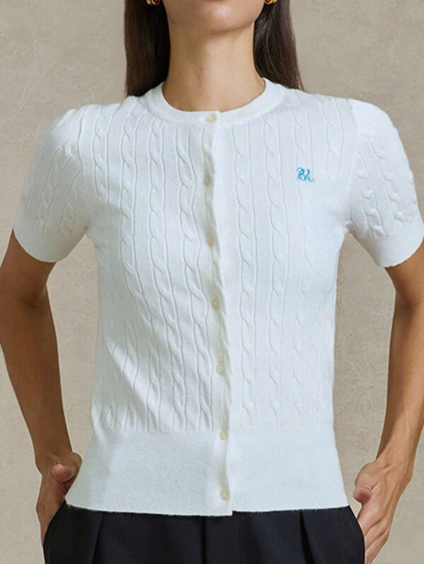 Briarwyn Femmes Été Décontracté Manches Courtes Tricot Top Vacances Décontracté Professionnel Femme 4 Juillet Aéroport – Image 3