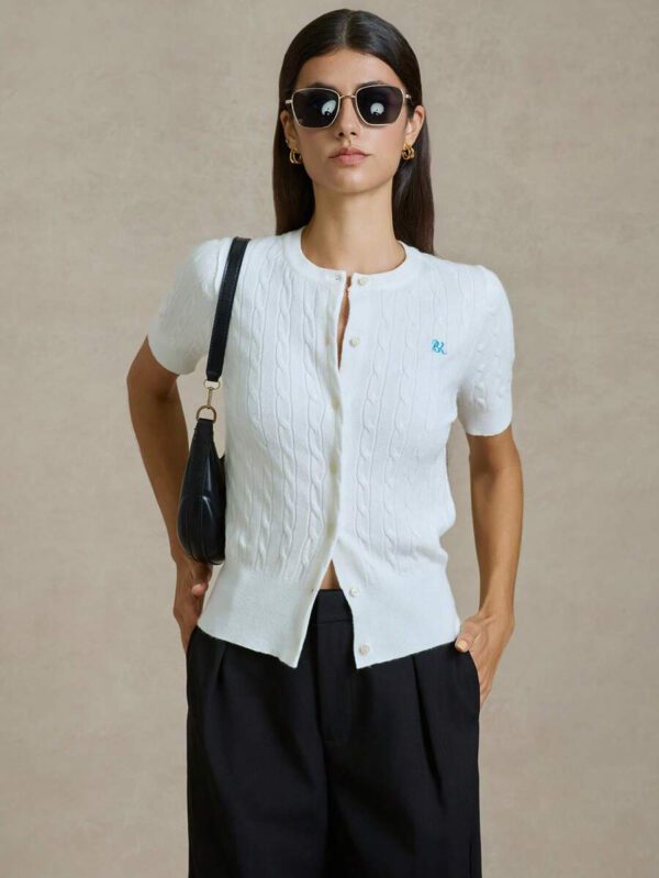 Briarwyn Femmes Été Décontracté Manches Courtes Tricot Top Vacances Décontracté Professionnel Femme 4 Juillet Aéroport – Image 6