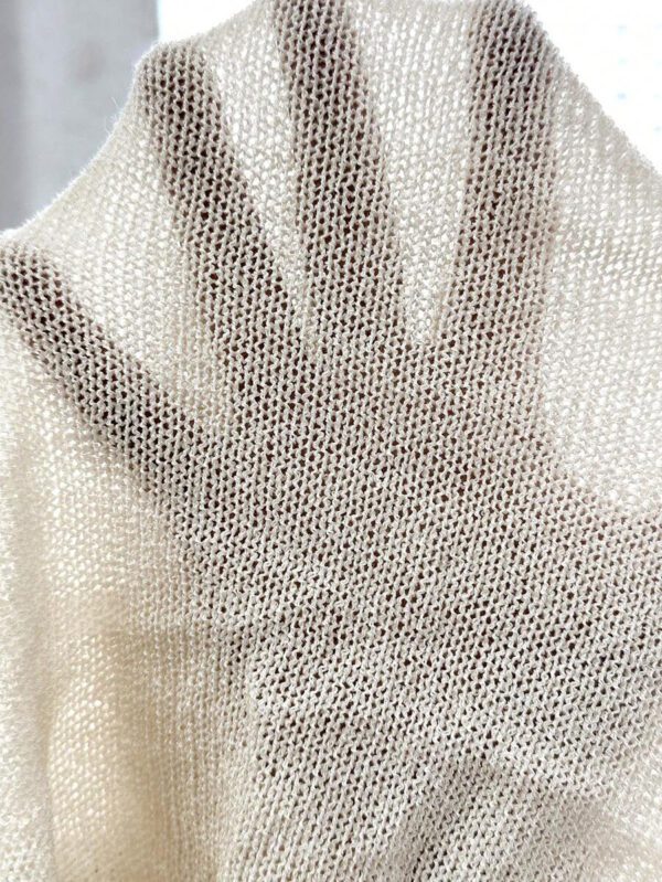 Flirla Cardigan fin casual, polyvalent et pour femme avec Col V profond, Lien devant, Couleur abricot, Printemps – Image 8