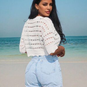 Cardigan tricoté ajouré léger pour l'été