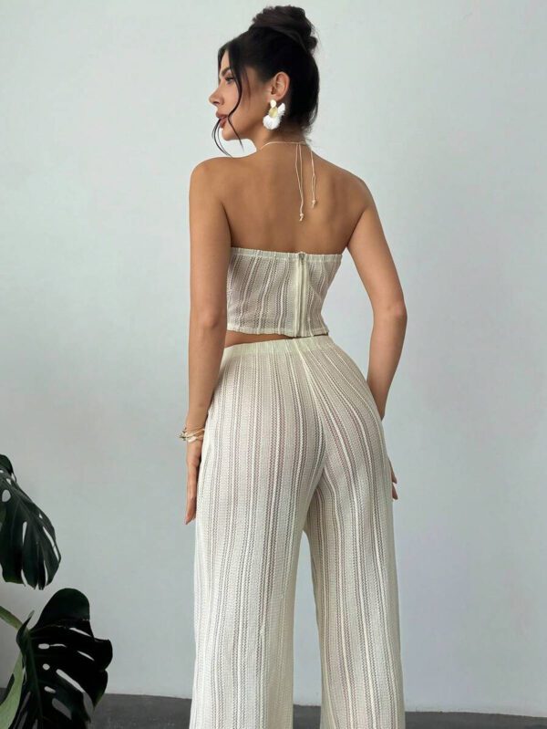 Firerie 2 pièces Ensemble : Soutien-gorge de forme sexy ajouré et pull pour femmes – Image 3