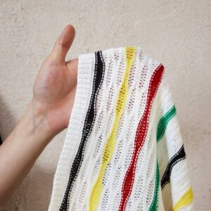BamGleam Cardigan court femme à manches courtes et boutonnage simple, rayé, court, léger, multicolore