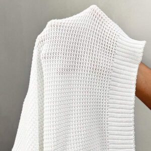 Slaydiva 2 pièces Ensemble de chemise manches longues basique et décontractée pour femmes avec motif ajouré transparent et short taille élastique avec motif ajouré transparent