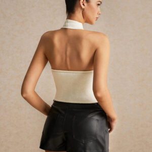 Poéselle Gilet sans manches beige pour femmes, col en V, détail de boutons avec poches, vêtements d'été et d'automne pour femmes, essentiel chic sans effort, bon chic bon genre, Top décontracté élégant, Bridgerton