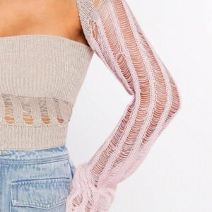 Hauture Ensemble de cardigans simples et usagés pour femmes avec Top tube
