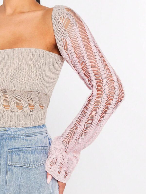 Hauture Ensemble de cardigans simples et usagés pour femmes avec Top tube – Image 6