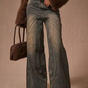 MUSERA Jeans ample à coutures, style décontracté mignon pour le printemps, l'été, les concerts, l'automne et l'hiver, à porter au quotidien