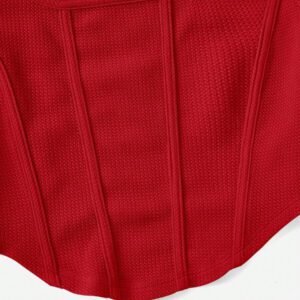 SHEIN EZwear T-shirt D'été Blanc À Encolure Carrée Et Couture Avant