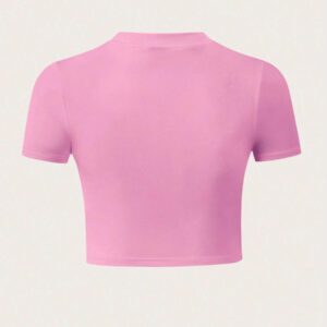SHEIN TRNDY Top court avec slogan imprimé "Je suis littéralement juste une fille" et coupe slim pour femme. Hauts graphiques pour femme