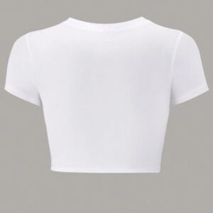 SHEIN TRNDY Top court avec slogan imprimé "Je suis littéralement juste une fille" et coupe slim pour femme. Hauts graphiques pour femme