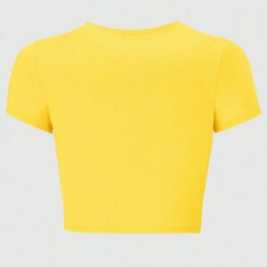 SHEIN TRNDY Top court avec slogan imprimé "Je suis littéralement juste une fille" et coupe slim pour femme. Hauts graphiques pour femme