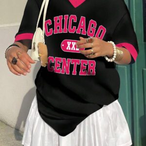 Rovax T-shirt décontracté, simple et élégant pour femmes, hauts avec imprimés pour un port quotidien