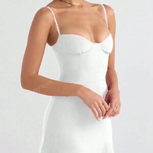 Robe courte à armatures noire sexy et unie en style A pour femmes, style élégant convenant aux sorties quotidiennes, rendez-vous, fêtes, tenues de vacances d'été/printemps